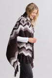 Barefoot Dreams Clothing Cozy Chic Mosaic Wrap Style BDWCC1240 in Umber Multi; Cozy Wrap; Winter Cozy Wrap;