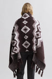 Barefoot Dreams Clothing Cozy Chic Mosaic Wrap Style BDWCC1240 in Umber Multi; Cozy Wrap; Winter Cozy Wrap;
