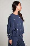Daisy Embroidery Long Sleeve PulloverDaisy Embroidered Sweatshirt;