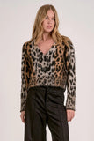 Elan Clothing Cheetah Cardigan Sweater Style SWP11515 in Brown Cheetah; Cheetah Printed Button Front Cropped fall cardigan sweater;