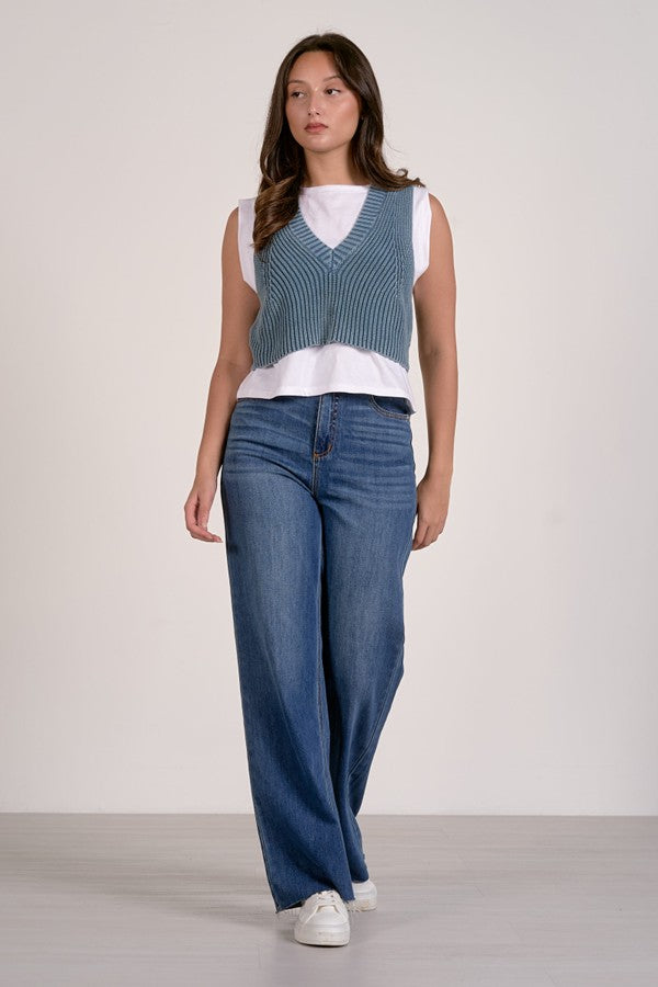 Sydney Vest -Blue Wash – bfree boutique