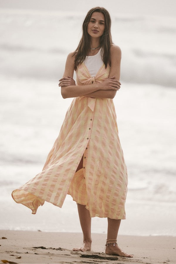 free people via midi dress S Creamsicle FIT:STANDARD 👠 FLORAL Elaine Women's effortless look. elegant-shirtdress