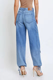 Hidden Jeans Alyx Baggy Cargo Style HD9246B-M in Medium Blue; denim cargo jeans;baggy denim cargos;ankle tie denim cargo jean