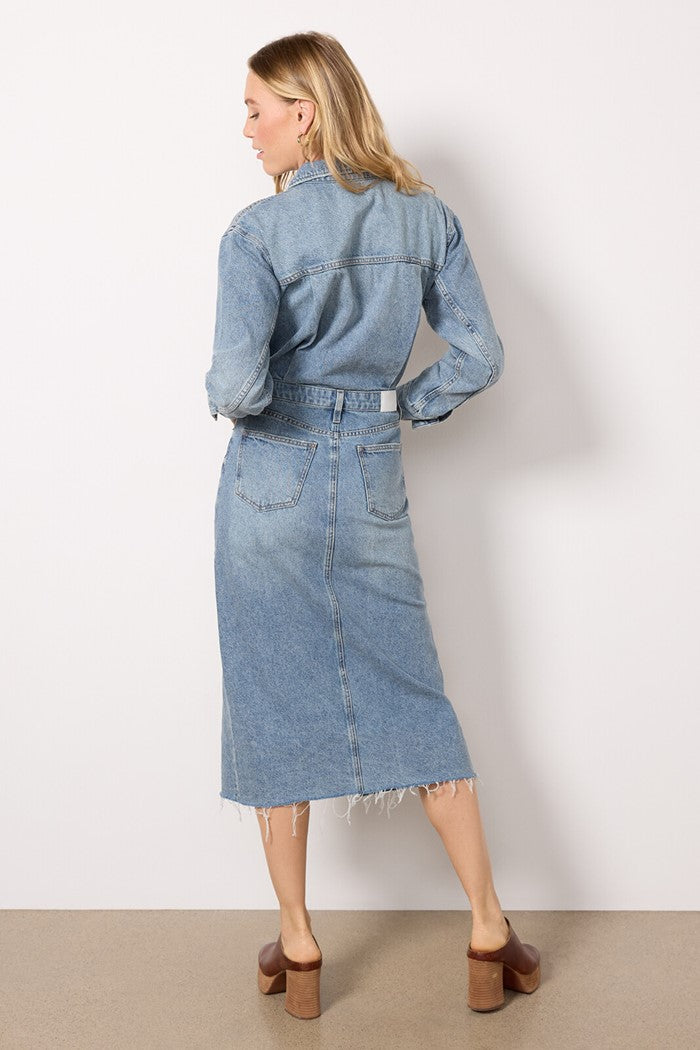 Amira Denim Midi Dress bfree boutique Amira Denim Midi Dress bfree boutique