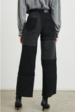 Rails LA Clothing Lore Coat Style 915A-427A-7554 in Charcoal and Mink;Color Block Fall Car Coat;Rails Fall Coat;Rails LA Clothing Getty Crop Jean Style 779-219A-7326 in Black Patchwork;Croped Fall Jeans;Cropped Patchwork Jeans;Rails Black Patchwork Jeans;