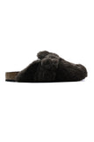 Solei Sea Aspen Slide in Bark; Faux Fur Fall/Winter Slide Slipper; indoor/Outdoor Slipper;