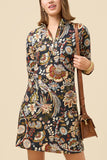 Spartina 449 Clothing Nora Half-Zip Dress w/Vegan Leather in Brown Sugar;Spartina 449 Clothing Nora Half-Zip Dress Guerard Estate Bird;