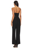 Steve Madden Apparel Riki Jumpsuit Style BN403679BLCK in Black;Black Strapless Jumpsuit;Party Jumpsuit;Cocktail Party Jumpsuit;Holiday Party Jumpsuit;