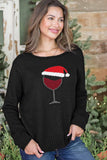 Wooden Ships Santa Wine Crew Style K53Y4W180 in Black;