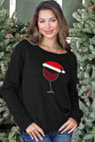 Wooden Ships Santa Wine Crew Style K53Y4W180 in Black;