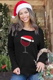Wooden Ships Santa Wine Crew Style K53Y4W180 in Black;