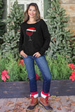 Wooden Ships Santa Wine Crew Style K53Y4W180 in Black;