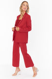 Show ME Your Mumu Major Blazer Style Mr2-4391 RS10 in Red Suiting;Women's Red Blazer;Show Me Your Mumu Red Blazer;Holiday Blazer