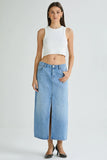 ABrand Jeans 99 Low Maxi Skirt Sylvie Style A33K03 in Light Wash;Low Rise Denim Maxi Skirt;ABrand Maxi Skirt; 