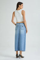 ABrand Jeans 99 Low Maxi Skirt Sylvie Style A33K03 in Light Wash;Low Rise Denim Maxi Skirt;ABrand Maxi Skirt; 