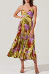 ASTR the Label Blythe Dress ACDR100873 in Green Rust Floral; 