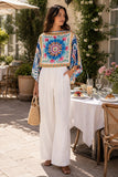 ASTR the Label Talulla Wide-Leg Linen Pants Style ACP7425 in Off White. Off White Pleated Wide leg spring summer trouser pant as intentionally styled at bfree