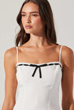ASTR the LAbel Paiton Contrast Trim Cami Top Style ACT18737 in White; 