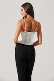 ASTR the LAbel Paiton Contrast Trim Cami Top Style ACT18737 in White; 