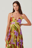 ASTR the Label Blythe Dress ACDR100873 in Green Rust Floral; 