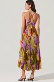 ASTR the Label Blythe Dress ACDR100873 in Green Rust Floral; 