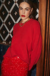 ASTR the Label Bowie Sweater Style ACT18551 in Red;Red Crew Neck Sweater; 