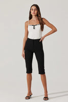 ASTR the Label Cardin Capri Pants Style ACP7378 in Black;Black Capri pant;Summer Capri Pant;Black Pant; 