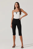 ASTR the Label Cardin Capri Pants Style ACP7378 in Black;Black Capri pant;Summer Capri Pant;Black Pant; 