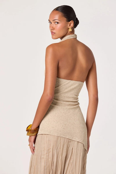 Inez Mixed Media Halter Maxi Dress – bfree boutique