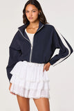 ASTR the Label Clothing Teo Jacket Style ACT19414 in Navy; Active Style inspired Spring Track Jacket