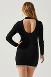ASTR the Label Filippa Rhinestone Mini Dress Style ACDR101878 in Black; 