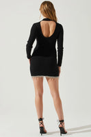 ASTR the Label Filippa Rhinestone Mini Dress Style ACDR101878 in Black; 