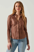 Laurel Satin Pleated Top
