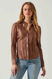Laurel Satin Pleated Top