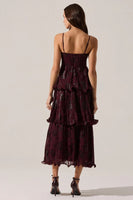 ASTR the Label Lupin Floral Pleated Maxi dress Style ACDR102562JC in Wine Floral Print; 