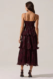 ASTR the Label Lupin Floral Pleated Maxi dress Style ACDR102562JC in Wine Floral Print; 