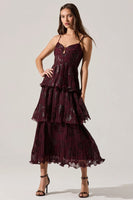 ASTR the Label Lupin Floral Pleated Maxi dress Style ACDR102562JC in Wine Floral Print; 
