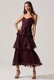 ASTR the Label Lupin Floral Pleated Maxi dress Style ACDR102562JC in Wine Floral Print; 