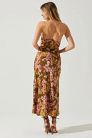 ASTR the Label Marissa Dress Style ACDR101373P in Olive Pink Floral;Floral Midi Dress;Floral Fall Dress;Guest of Dress; 