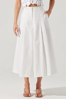 ASTR the Label Rowen Pleated Culotte Pants Style ACP7368 in White;Summer Culotte Pants; 