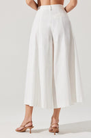 ASTR the Label Rowen Pleated Culotte Pants Style ACP7368 in White;Summer Culotte Pants; 