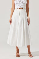 ASTR the Label Rowen Pleated Culotte Pants Style ACP7368 in White;Summer Culotte Pants; 