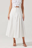 ASTR the Label Rowen Pleated Culotte Pants Style ACP7368 in White;Summer Culotte Pants; 