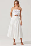 ASTR the Label Rowen Pleated Culotte Pants Style ACP7368 in White;Summer Culotte Pants; 