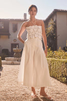 ASTR the Label Rowen Pleated Culotte Pants Style ACP7368 in White;Summer Culotte Pants; 