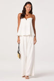 ASTR the Label Talulla Wide-Leg Linen Pants Style ACP7425 in Off White. Off White Pleated Wide leg spring summer trouser pant