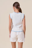 Able Clothing Sardine embroidered sweater vest style AT3000 in Cream; 