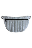 Ah-Dorned Reese Quilted Sling Bag With Resin Chain In White and Black;Sling Bag;Qulited Sling Bag;Ah-dorned Sling Bag; 