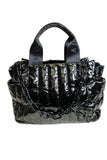 Ah Dorned Rosie Quilted Tote With Resin Chain Strap in Black, In Neon Yellow and in White; 