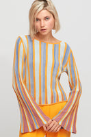 Aldo Martins Nules Top Style 8241 in Multi Stripe;Flare Sleeve Knit Top;Bfree International Edit; 